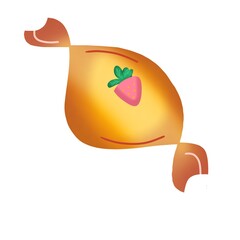illustration of an halloween strawberry candy