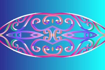  colourful gradient line art pattern of indonesian culture traditional tenun batik ethnic dayak ornament for wallpaper ads background