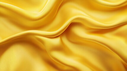 Obraz premium yellow Golden satin fabric draped in luxurious waves, a smooth and shiny backdrop for elegant designs