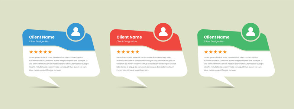 Simple client testimony or customer review feedback card template design