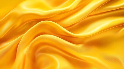Obraz premium Liquid satin fabric with yellow golden waves, soft and smooth texture, ideal for luxury wallpaper or backdrop design