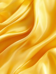 Obraz premium Liquid satin fabric with yellow golden waves, soft and smooth texture, ideal for luxury wallpaper or backdrop design