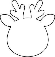 Cute deer head outline vector