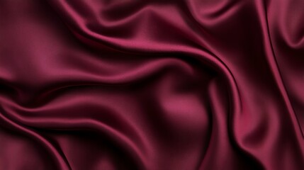 Obraz premium The luxurious, silky fabric drapes in soft, flowing curves, creating a backdrop of rich red maroon with a hint of velvet texture