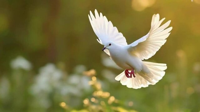 white dove in flight