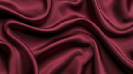 Fototapeta premium Red maroon satin fabric with soft, smooth texture, perfect for luxury backdrop