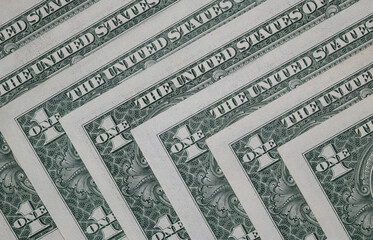 Obraz premium US 1 dollar banknotes background