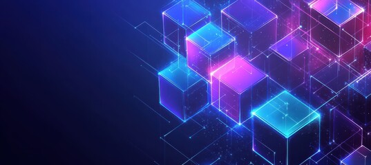 Obraz premium Technology Concept with Isometric Cube Pattern