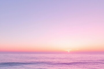 A Pink Sunset Over a Calm Ocean