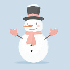 snowman with hat and scarf