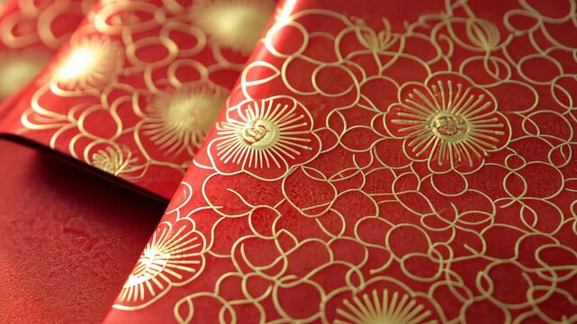 Red envelopes with gold floral designs are a popular gift for special occasions