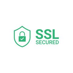 Secure SSL Encryption Logo- Secure Connection and SSL Certificate Icon Vector Illustration