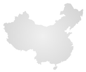 Obraz premium Grey blank China map. people's republic of China, solid map