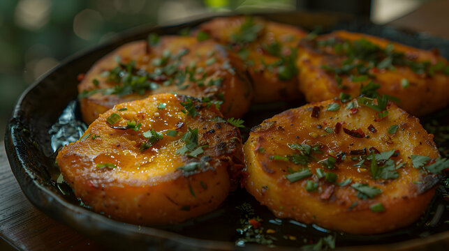 Spicy shahi tukda with a hint of chili powder and saffron