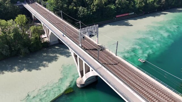 Drone footage of The Viaduct of the Junction, Geneva, Switzerland