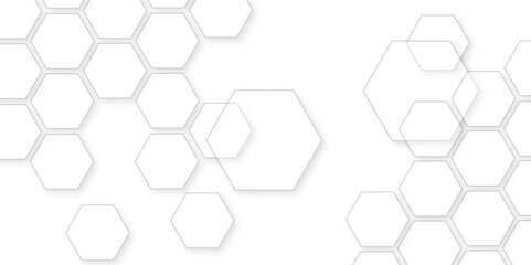 Abstract white background with hexagon and hexagonal background. Luxury white pattern with hexagons. abstract 3d hexagonal background with shadow. 3D futuristic abstract honeycomb mosaic background.