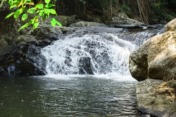 Pa La U Waterfall, the beautiful waterfall in deep forest at Kaeng Krachan National Park, Thailand. © Latthaphon