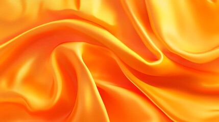 Obraz premium Soft orange silk fabric texture with smooth satin waves, perfect for luxury decoration or elegant textile design