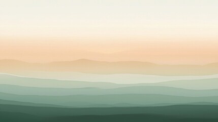 Abstract mountain landscape with a soothing pastel gradient sky, evoking tranquility and peace. Soft colors blend harmoniously, perfect for relaxation