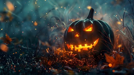 Fototapeta premium Halloween festival background with pumpkins Created with Generative AI technology.