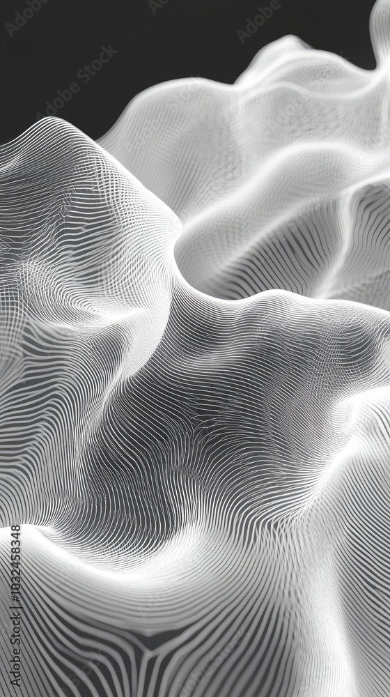 Fototapete abstract waves with intricate lines create a fluid and dynamic visual. perfect for backgrounds and m