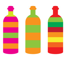 set of bottles.colorful plastic bottle
