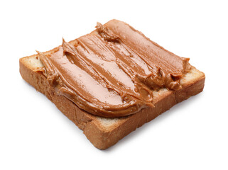 Delicious sandwich with peanut butter isolated white