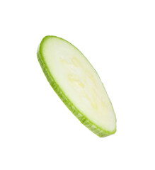 One piece of fresh zucchini isolated on white