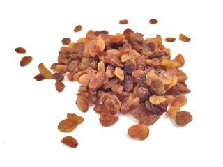 Photo of a heap of golden Corinth raisins. Known for their exceptional quality, these blonde raisins are highly prized in both Greece and internationally.