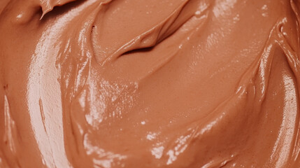 Fototapeta premium Close-up of a rich red clay mask with a smooth, creamy texture, ideal for skincare and rejuvenation treatments. 