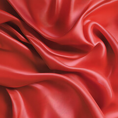 Obraz premium Luxurious red satin fabric texture with elegant drapes