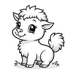 Obraz premium Cute Cartoon Goat