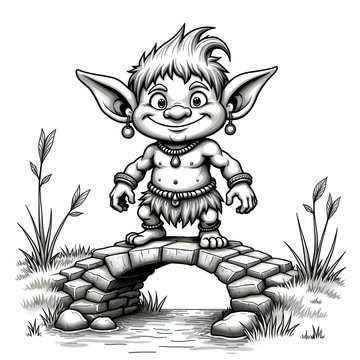 recommend clip art: Troll on Stone Bridge
