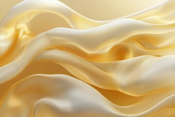 Abstract Golden Fabric Draped in Soft Waves