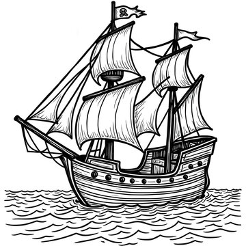 recommend clip art: Pirate Ship Coloring Page