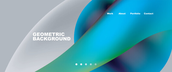 Bright multicolored geometric abstract shapes. Minimal trendy simplicity concept. Modern overlapping forms