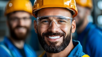 Engineering Team Working in Factory Workshop   A group of engineers collaborating on a project in an industrial workshop setting focusing on machinery equipment and production processes
