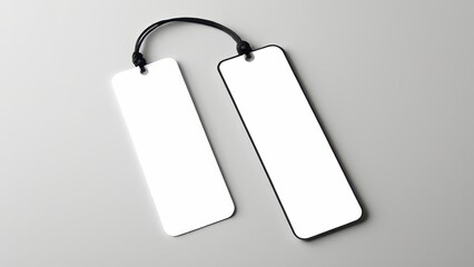 Set of high-quality, photorealistic bookmark mockups. Perfect for showcasing unique bookmark designs in different styles and settings. Ready for print or digital use