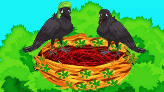 two birds in nest cartoon video bird cartoon