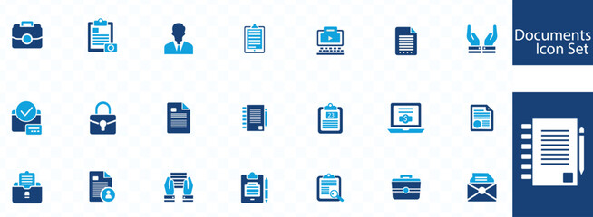 documents. Contains such icons as agreement, contract, checklist and more. 256x256 Pixel Perfect editable in two colors