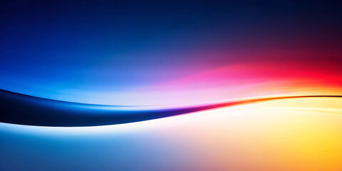A smooth gradient of vibrant colors flows across the composition, blending from deep blue to bright orange. The curvature creates a sense of motion and tranquility.Business background. AI generated.