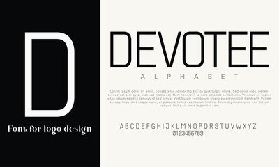 Devotee vector alphabet font for logo design