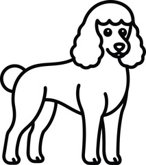 hand-drawn line art illustration of a Toy Poodle in a side view