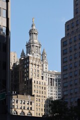 Fototapeta premium New York, NYC, Manhattan, building, architecture, city, skyscraper, apartment, urban, glass, buildings, window, exterior, facade, high, construction, windows, tower, house, new, tall, home