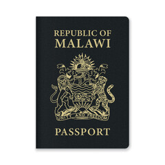Malawi Passport Cover with Gold Emblem and Text