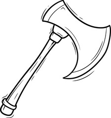 medieval axe cartoon outline