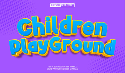 Editable 3d text style effect - Children Playground text effect Template