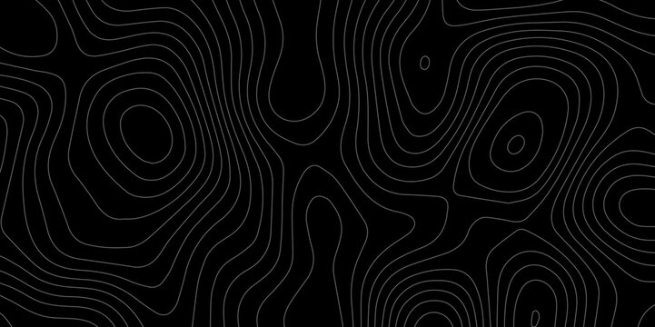 Abstract light pattern Vector illustration. Topographic map background concept. Vibrant neon lights pulsating patterns. Colorful topography contour lines isolated on black background.	