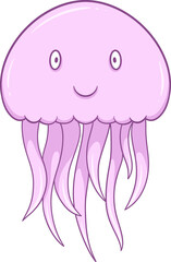 adorable jellyfish cartoon with a big smile