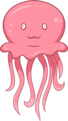 adorable jellyfish cartoon with a big smile